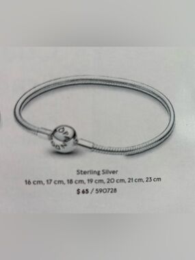 Pandora Sterling Silver Bracelet with Signature Bead Clasp